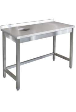 Стіл з харчової нержавійки для збору відходів 1200х600х850